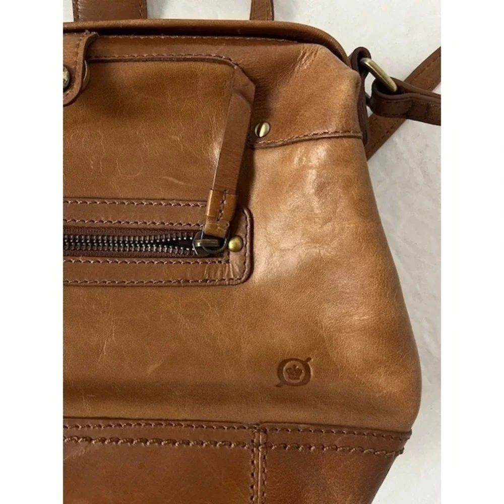 Born Concept Shoulder Bag Purse Brown Faux Leather Small Tote